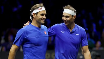 Rafael Nadal and Roger Federer at the Laver Cup