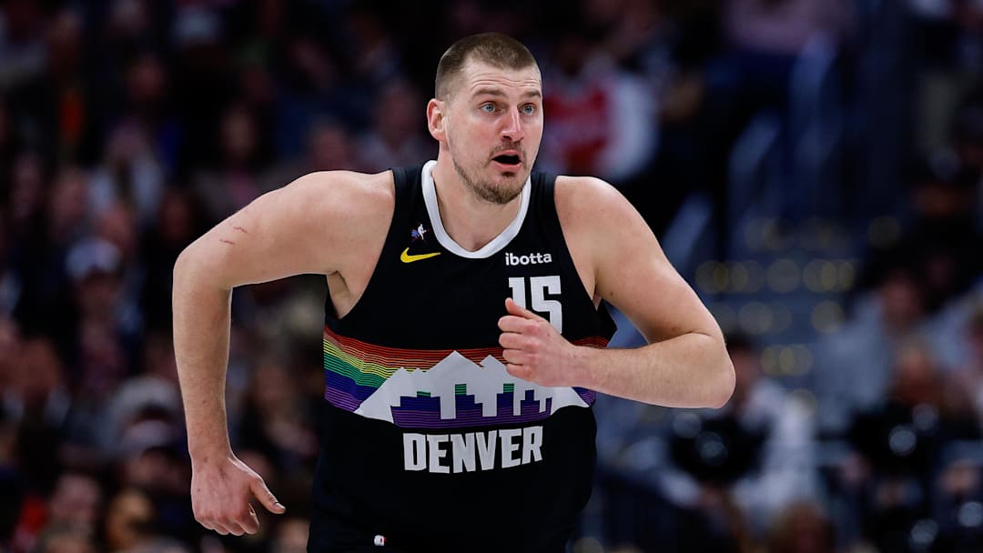 Jan 30, 2026; Denver, Colorado, USA; Denver Nuggets center Nikola Jokic (15) in the second quarter against the Los Angeles Clippers at Ball Arena. Mandatory Credit: Isaiah J. Downing-Imagn Images