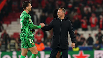 Flick and Szczesny all smiles after Szczesny had his best performance yet in a Barcelona jersey.