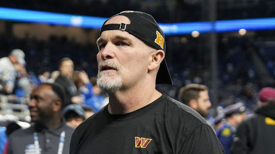 Washington Commanders head coach Dan Quinn walks up the tunnel during warm up before the NFC divisional round between Detroit Lions and Washington Commanders at Ford Field in Detroit on Saturday, Jan. 18, 2025. | Junfu Han / USA TODAY NETWORK via Imagn Images