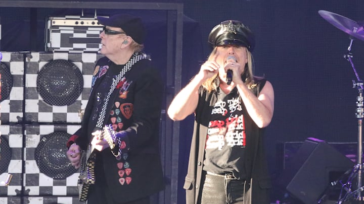 Cheap Trick guitarist Rick Nielsen (left) and lead singer Robin Zander (right)