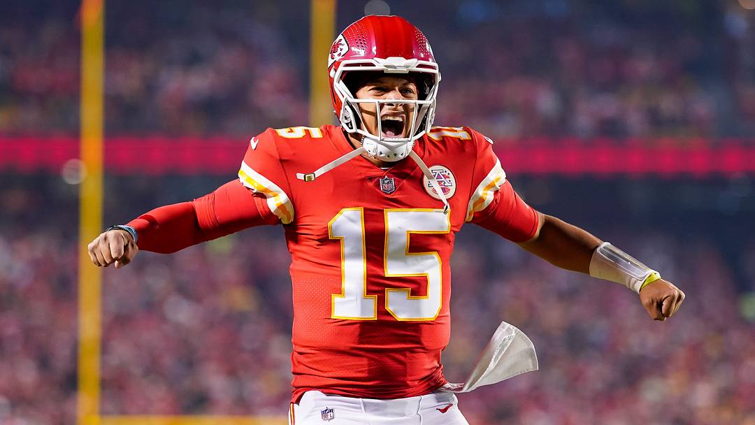 Nov 6, 2022; Kansas City, Missouri, USA; Kansas City Chiefs quarterback Patrick Mahomes (15) yells during his pregame ritual prior to a game against the Tennessee Titans at GEHA Field at Arrowhead Stadium. Mandatory Credit: Jay Biggerstaff-USA TODAY Sports