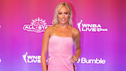 Jul 18, 2024; Phoenix, AZ, USA; Phoenix Mercury player  Sophie Cunningham walks the red carpet during the WNBA All Star weekend at the Phoenix Convention Center. 