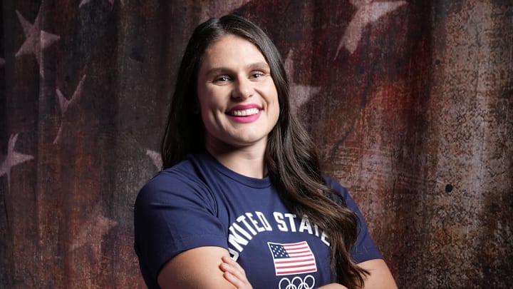 U.S. Olympic rugby star Ilona Maher poses for a photo ahead of the Paris Olympics.