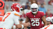 Arizona Cardinals quarterback Kyler Murray throws the ball against the Kansas City Chiefs during their preseason game at State Farm Stadium on Aug. 9, 2025.