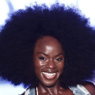 Tunde Oyeneyin was photographed by John Parra at SI Swimsuit’s 2025 Swim Week. 