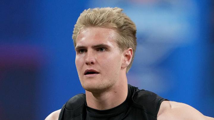 Feb 28, 2025; Indianapolis, IN, USA; Clemson tight end Jake Briningstool (TE03) participates in drills during the 2025 NFL Combine at Lucas Oil Stadium. Mandatory Credit: Kirby Lee-Imagn Images