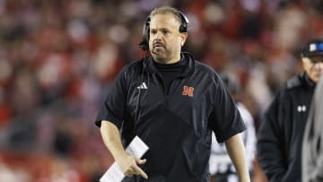Nov 18, 2023; Madison, Wisconsin, USA;  Nebraska Cornhuskers head coach Matt Rhule walks the sidelines during the fourth quarter against the Wisconsin Badgers at Camp Randall Stadium. Mandatory Credit: Jeff Hanisch-USA TODAY Sports