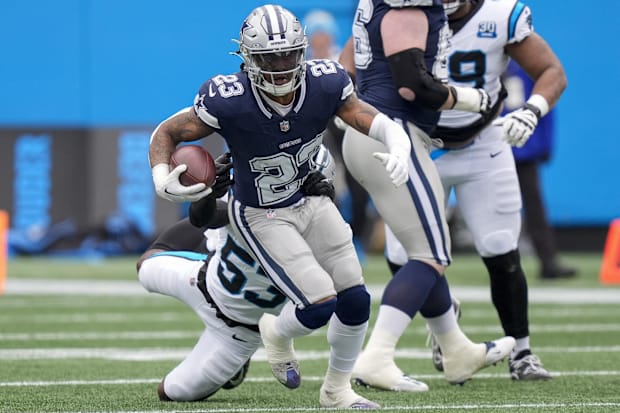 Dallas Cowboys running back Rico Dowdle