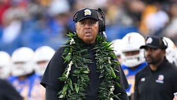 San Jose State coach Ken Niumatalolo during the Spartans' 34–31 win over Stanford on Nov. 29, 2024.