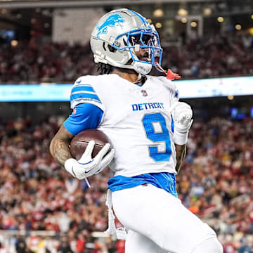 Detroit Lions wide receiver Jameson Williams (9).