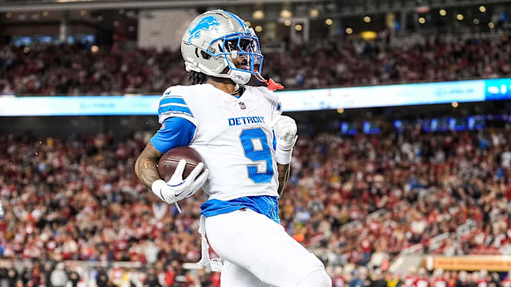 Detroit Lions wide receiver Jameson Williams (9).