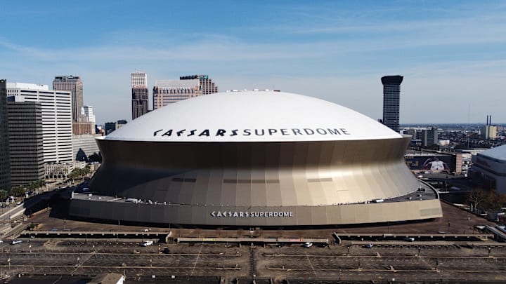 The Caesars Superdome site of the New Orleans Saints - New York Giants Week 5 game.