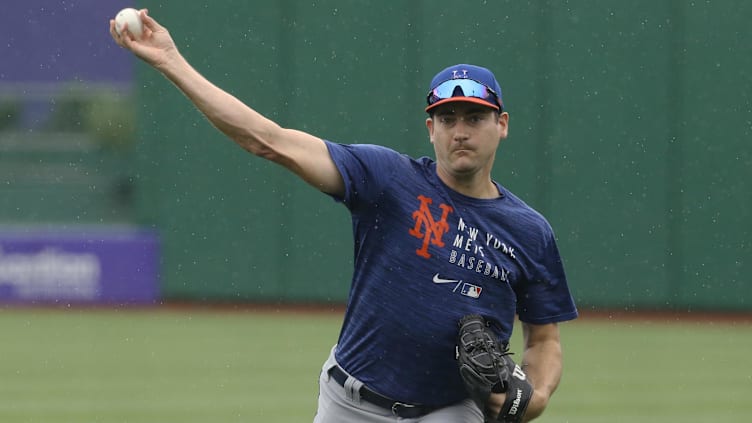 Jul 17, 2021; Pittsburgh, Pennsylvania, USA;  New York Mets relief pitcher Seth Lugo (67) throws in