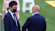 Il presidente nerazzurro Steven Zhang con il diesse Piero Ausilio