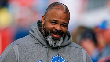 Dec 22, 2019; Denver, Colorado, USA; Detroit Lions defensive line coach Bo Davis before the game against the Denver Broncos at Empower Field at Mile High. Mandatory Credit: Isaiah J. Downing-Imagn Images