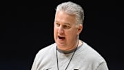 Purdue Boilermakers head coach Matt Painter instructs his players
