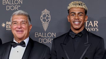 L. Yamal et J. Laporta - FC Barcelone