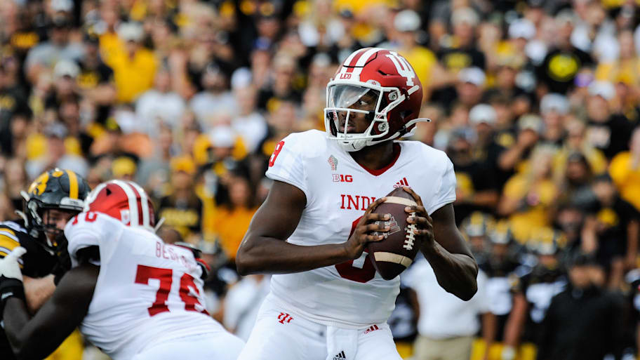 Indiana Hoosiers quarterback Michael Penix Jr. (9) in action during the game against the Iowa Hawkeyes
