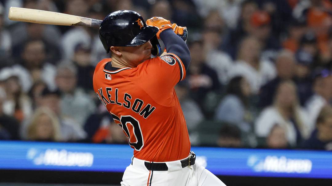 Sep 25, 2026; Detroit, Michigan, USA; Detroit Tigers first baseman Spencer Torkelson (20) hits a two-run double second inning against the Pittsburgh Pirates at Comerica Park. Mandatory Credit: Rick Osentoski-Imagn Images Sep 25, 2026; Detroit, Michigan, USA; Detroit Tigers first baseman Spencer Torkelson (20) hits a two-run double second inning against the Pittsburgh Pirates at Comerica Park. Mandatory Credit: Rick Osentoski-Imagn Images