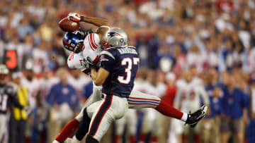Feb, 3, 2008; Glendale, AZ, USA; FILE PHJOTO;  New York Giants wide receiver David Tyree (85) hauls in a catch in the Super Bowl. Mandatory Credit: Robert Deutsch-USA TODAY Sports