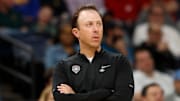 New Mexico's head coach Richard Pitino watches his team during the first round game between Clemson University and University of New Mexico in the 2024 NCAA Tournament at FedExForum in Memphis, Tenn., on Friday, March 22, 2024.