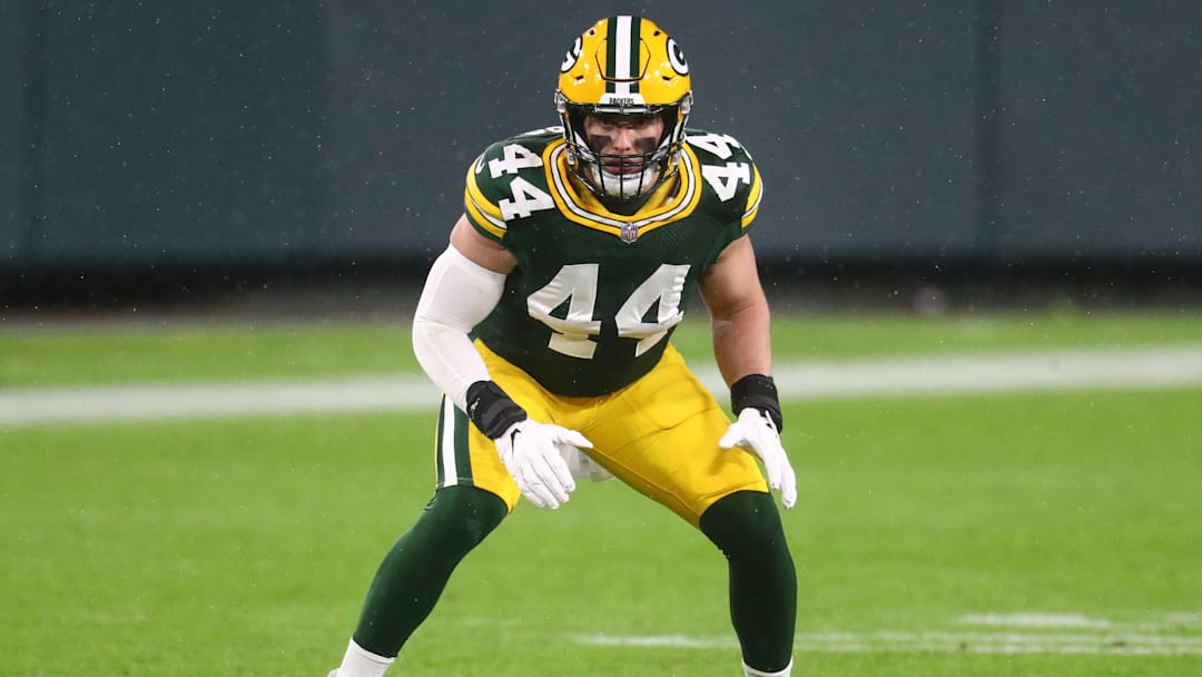 Green Bay Packers linebacker Ty Summers (44) against the Los Angeles Rams during the NFC Divisional Round at Lambeau Field.