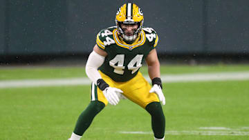 Green Bay Packers linebacker Ty Summers (44) against the Los Angeles Rams during the NFC Divisional Round at Lambeau Field.