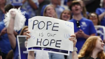 Fans were excited during the announcement for new Kentucky head coach Mark Pope at Rupp Arena in Lexington Ky. on April 14, 2024.