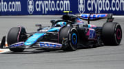 May 3, 2024; Miami Gardens, Florida, USA; Alpine driver Pierre Gasley (10) races into turn one during F1 practice at Miami International Autodrome. Mandatory Credit: John David Mercer-USA TODAY Sports