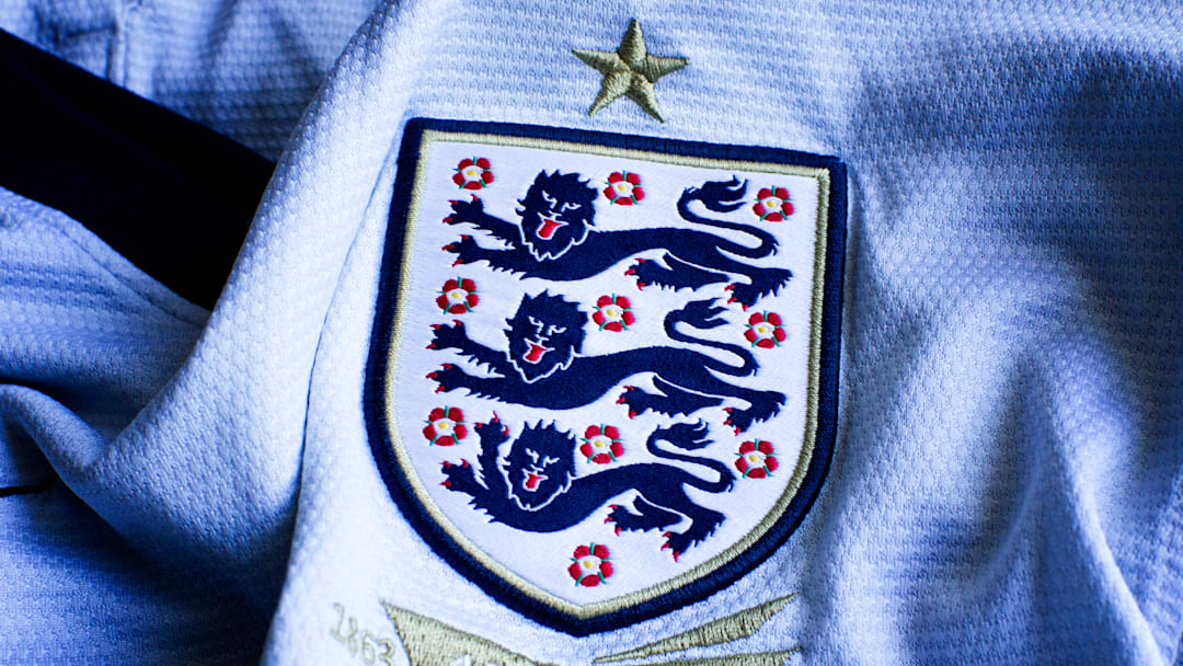 In this photo illustration a Football Association emblem for...