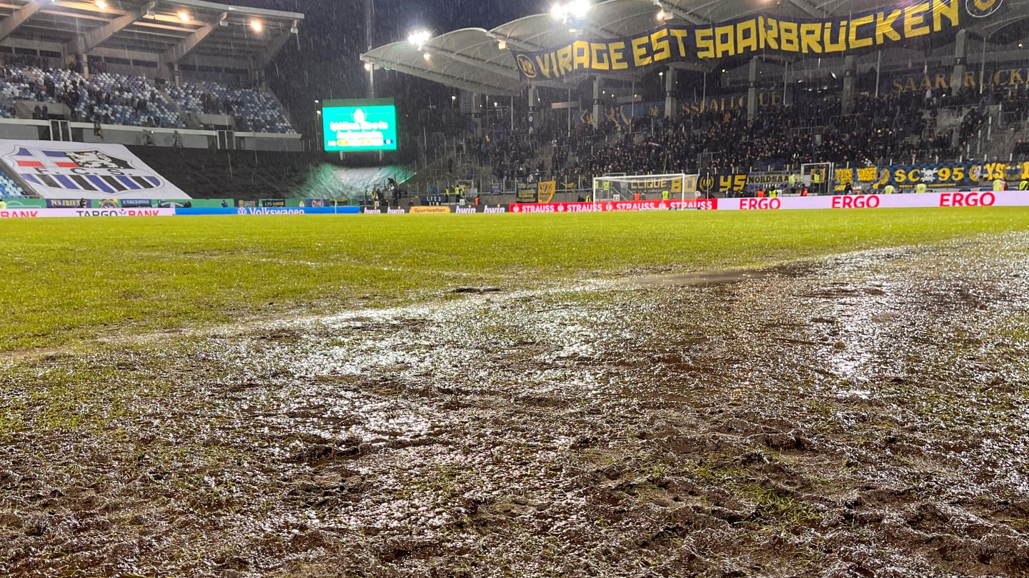 Starkregen: Fällt auch Saarbrückens DFB-Pokal-Halbfinale ins Wasser?