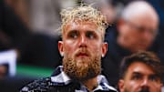 Jake Paul boyfriend of Jutta Leerdam watching the race WC Single Distances on March 15, 2025.