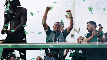 Panathinaikos celebrate their Euroleague Final Four basketball championship in Athens