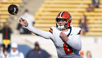 An expert says that Syracuse football record-setting quarterback Kyle McCord is a top-5 QB in the 2025 NFL Draft class.