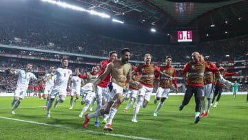 Aleksandar Mitrovic celebrates his incredible last-minute equaliser