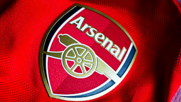 In this photo illustration a English Arsenal team logo sewn...
