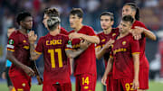 La Roma festeggia un gol contro il CSKA Sofia