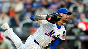 New York Mets pitcher Sean Manaea (59). Delivers a pitch in the first inning, Tuesday, August 26, 2025.