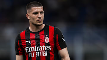 Luka Jovic of AC Milan looks on during the Serie A football...