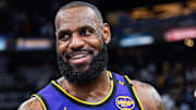 Los Angeles Lakers forward LeBron James (23) after the game against the Indiana Pacers at Gainbridge Fieldhouse.