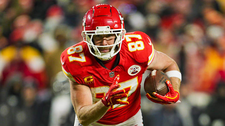 Chiefs TE Travis Kelce recorded 97 catches, 823 yards and three touchdowns during the 2024 season. Chiefs TE Travis Kelce recorded 97 catches, 823 yards and three touchdowns during the 2024 season.