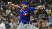 Sep 17, 2021; Milwaukee, Wisconsin, USA;  Chicago Cubs relief pitcher Codi Heuer (12) pitches out of a bases load jam against the Milwaukee Brewers in the sixth inning at American Family Field.