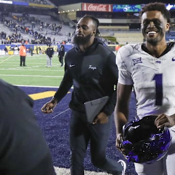 TCU wide receiver Eric McAlister (1) and the Horned Frogs could pull off an upset this weekend against BYU, according to college football analyst Josh Pate