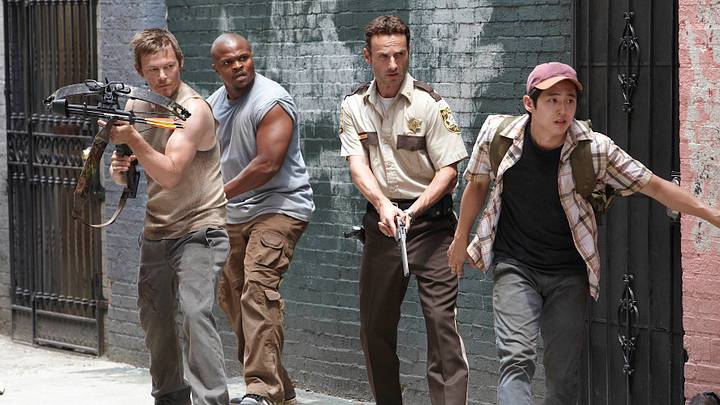 The Walking Dead 103. Norman Reedus, IronE Singleton, Steven Yeun and Andrew Lincoln