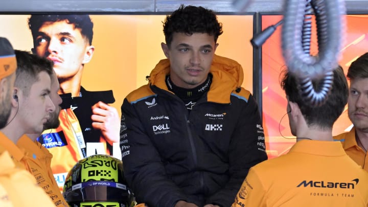 Jun 7, 2024; Montreal, Quebec, CAN; McLaren driver driver Lando Norris (GBR) in the pit lane during the practice session at Circuit Gilles Villeneuve. Mandatory Credit: Eric Bolte-USA TODAY Sports