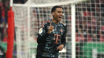 Jamal Musiala celebrates against Mainz