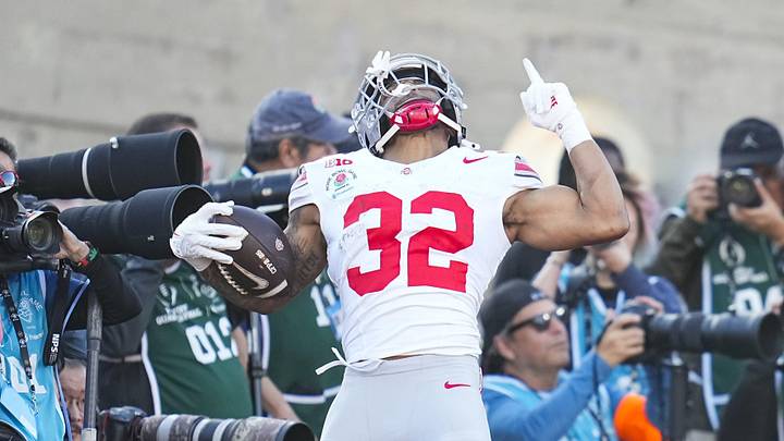 New England Patriots running back TreVeyon Henderson.