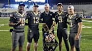Dec 28, 2024; Shreveport, LA, USA; The Army Black Knights celebrate a 27-6 win against the Louisiana Tech Bulldogs to capture the 2024 Radiance Technologies Independence Bowl at Independence Stadium. 