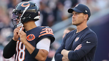 Chicago Bears QB Caleb Williams, HC Ben Johnson